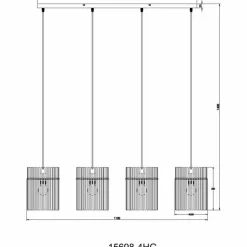 Gorley Suspension Luminaires Globo Lighting Noir, 4 lumières