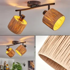 Granja Plafonnier Noir, 2 lumières