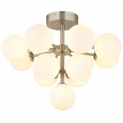 Grappy Plafonnier Luminaires Globo Lighting Nickel mat, 13 lumières
