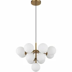 Grappy Suspension Luminaires Globo Lighting Or, 13 lumières