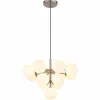 Grappy Suspension Luminaires Globo Lighting Nickel mat, 13 lumières