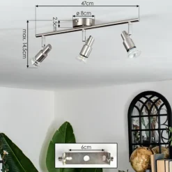 Gropptorp Plafonnier, Spot de plafond Nickel mat, 3 lumières