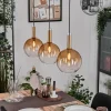 Grovsta Suspension, Boule lumineuse, Suspension Or, Noir, 3 lumières
