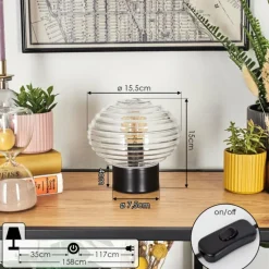 Gualtar Lampe à poser Noir, 1 lumière