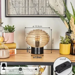 Gualtar Lampe à poser Noir, 1 lumière