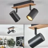 Guardais Plafonnier Brun, Couleur bois, Noir, 2 lumières