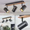 Guardais Plafonnier Brun, Couleur bois, Noir, 3 lumières
