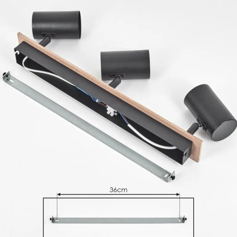 Guardais Plafonnier Brun, Couleur bois, Noir, 3 lumières
