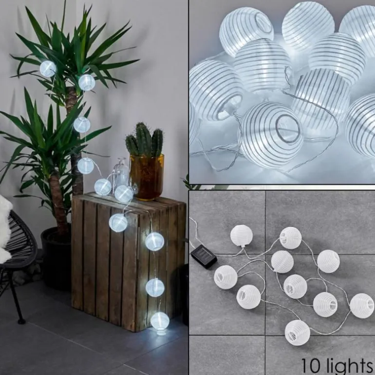 Guirlande solaire Redding LED Blanc, 10 lumières