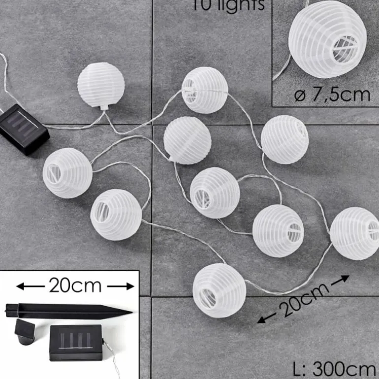 Guirlande solaire Redding LED Blanc, 10 lumières