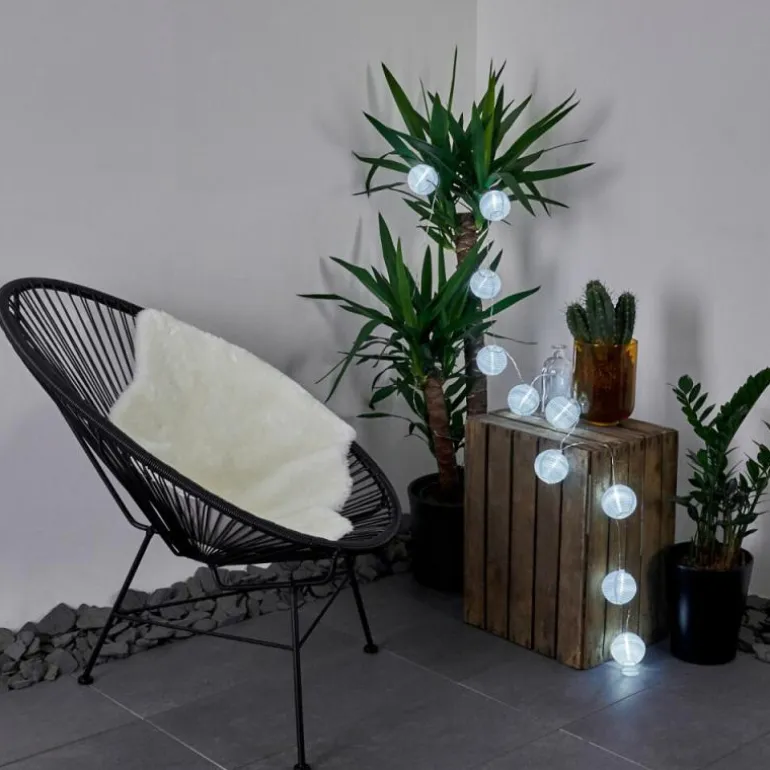 Guirlande solaire Redding LED Blanc, 10 lumières