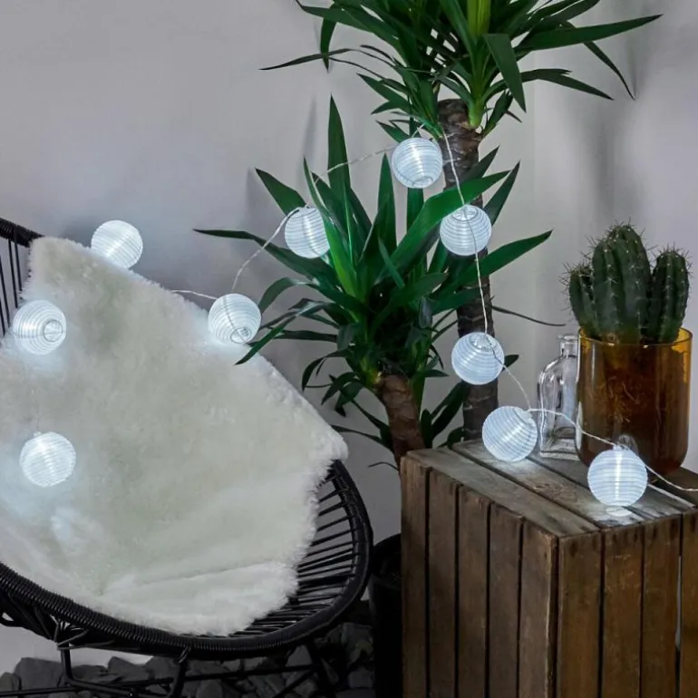 Guirlande solaire Redding LED Blanc, 10 lumières