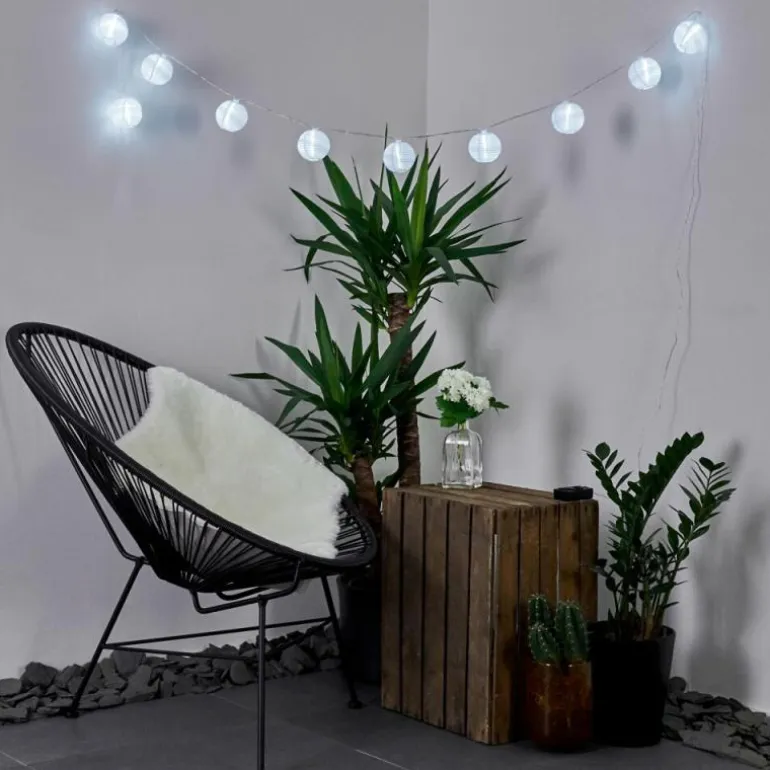 Guirlande solaire Redding LED Blanc, 10 lumières