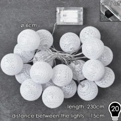 Guirlande Sondrio LED, 20 lumières