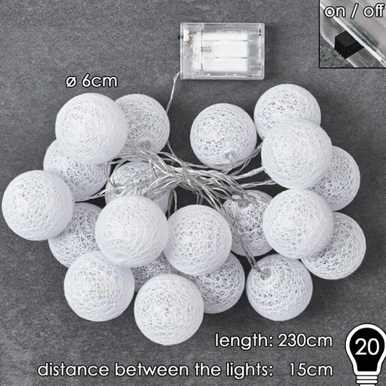 Guirlande Sondrio LED, 20 lumières