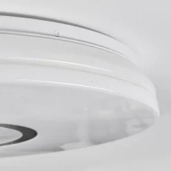 Hafdhem Plafonnier LED Argenté, 1 lumière, Télécommandes