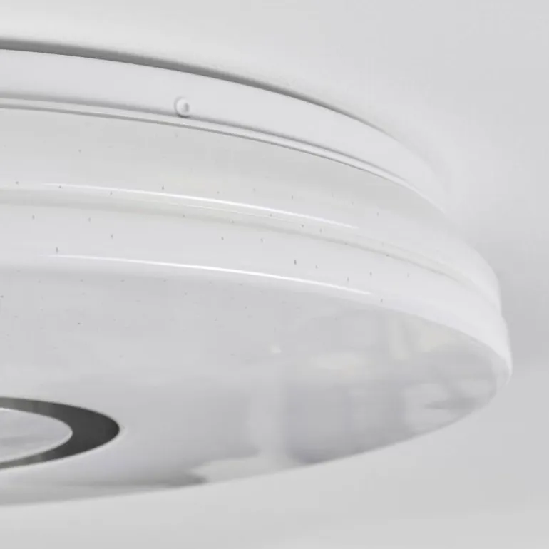 Hafdhem Plafonnier LED Argenté, 1 lumière, Télécommandes