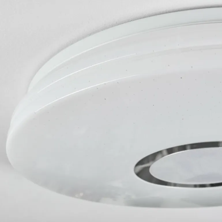 Hafdhem Plafonnier LED Argenté, 1 lumière, Télécommandes