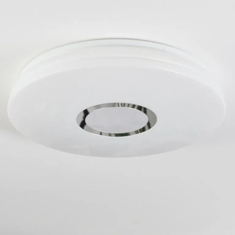 Hafdhem Plafonnier LED Argenté, 1 lumière, Télécommandes