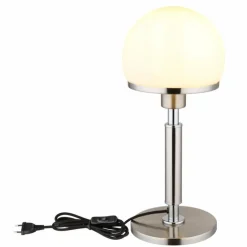 Haku Lampe à poser Luminaires Globo Lighting Chrome, Nickel mat, 1 lumière