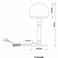 Haku Lampe à poser Luminaires Globo Lighting Laiton, 1 lumière