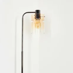 Hasvik Lampadaire Chrome, Noir, 1 lumière