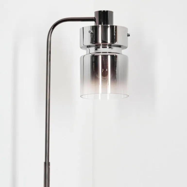 Hasvik Lampadaire Chrome, Noir, 1 lumière