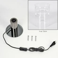 Hasvik Lampe de bureau, Lampe à poser, Liseuse Chrome, Noir, 1 lumière