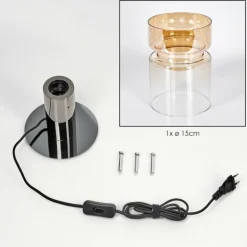 Hasvik Lampe de bureau, Lampe à poser, Liseuse Chrome, Noir, 1 lumière
