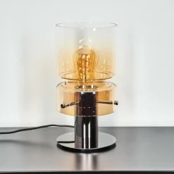 Hasvik Lampe de bureau, Lampe à poser, Liseuse Chrome, Noir, 1 lumière