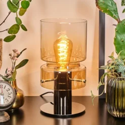 Hasvik Lampe de bureau, Lampe à poser, Liseuse Chrome, Noir, 1 lumière
