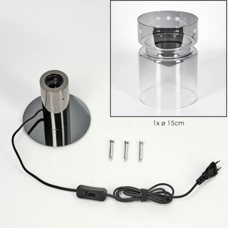 Hasvik Lampe de bureau, Lampe à poser, Liseuse Chrome, Noir, 1 lumière