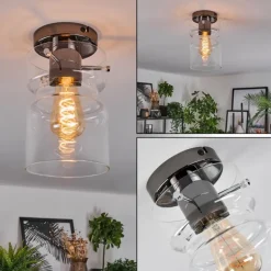 Hasvik Plafonnier, Spot de plafond Chrome, Fumée, 1 lumière