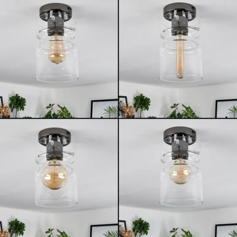 Hasvik Plafonnier, Spot de plafond Chrome, Fumée, 1 lumière