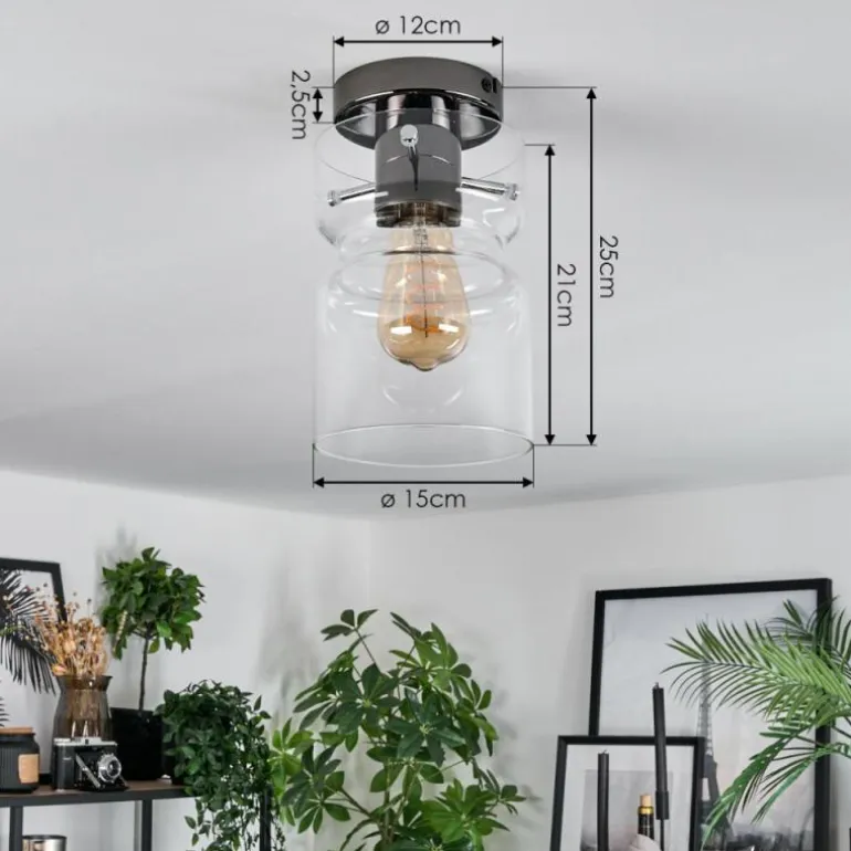 Hasvik Plafonnier, Spot de plafond Chrome, Fumée, 1 lumière
