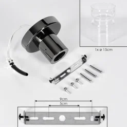 Hasvik Plafonnier, Spot de plafond Chrome, Fumée, 1 lumière