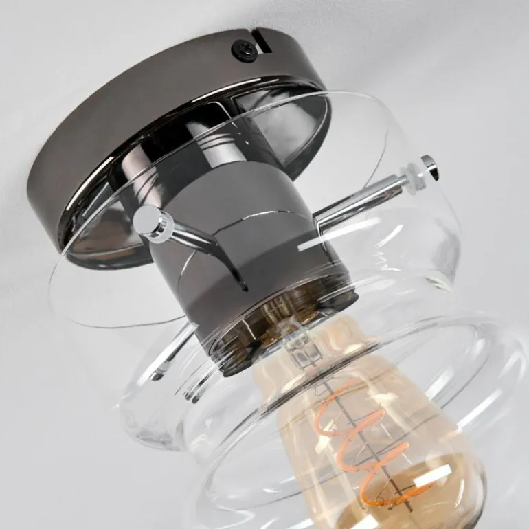 Hasvik Plafonnier, Spot de plafond Chrome, Fumée, 1 lumière