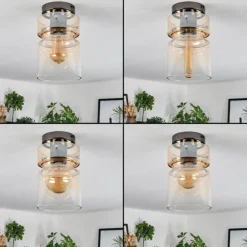 Hasvik Plafonnier, Spot de plafond Chrome, Fumée, 1 lumière