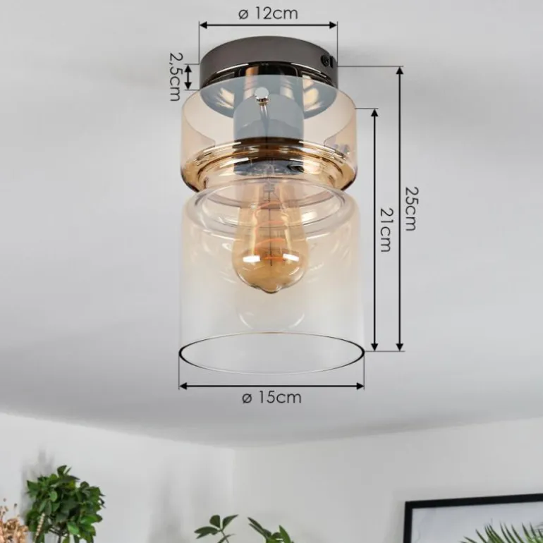Hasvik Plafonnier, Spot de plafond Chrome, Fumée, 1 lumière
