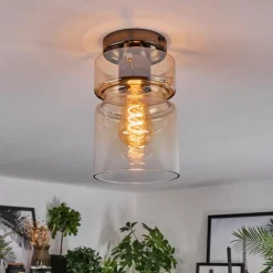 Hasvik Plafonnier, Spot de plafond Chrome, Fumée, 1 lumière