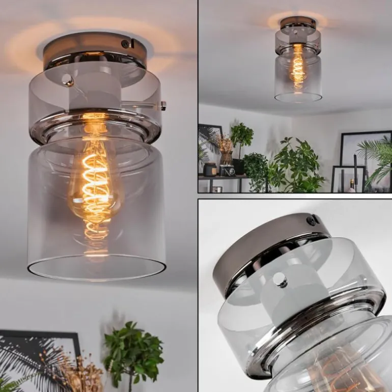 Hasvik Plafonnier, Spot de plafond Chrome, Fumée, 1 lumière