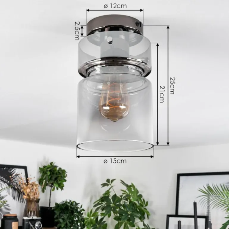 Hasvik Plafonnier, Spot de plafond Chrome, Fumée, 1 lumière