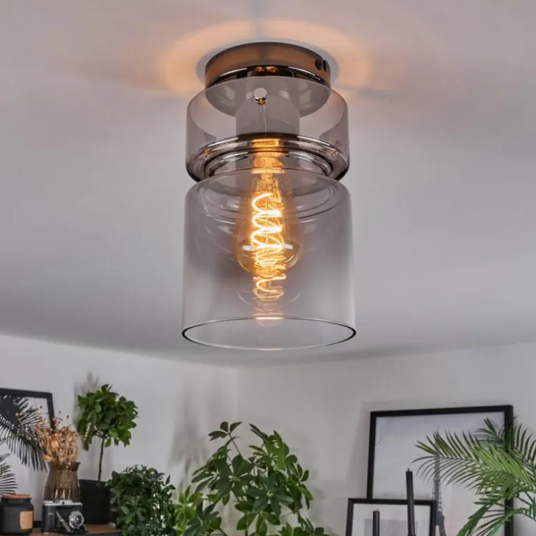 Hasvik Plafonnier, Spot de plafond Chrome, Fumée, 1 lumière