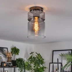Hasvik Plafonnier, Spot de plafond Chrome, Fumée, 1 lumière