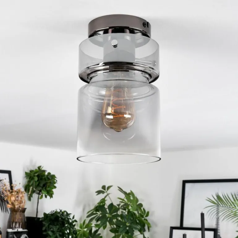 Hasvik Plafonnier, Spot de plafond Chrome, Fumée, 1 lumière