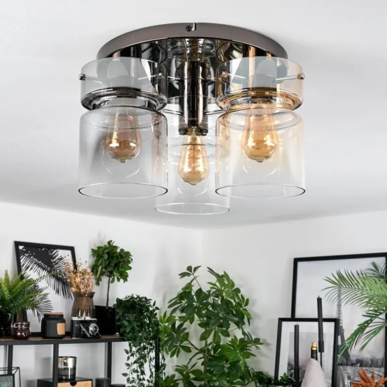 Hasvik Plafonnier, Spot de plafond Chrome, Noir, 3 lumières