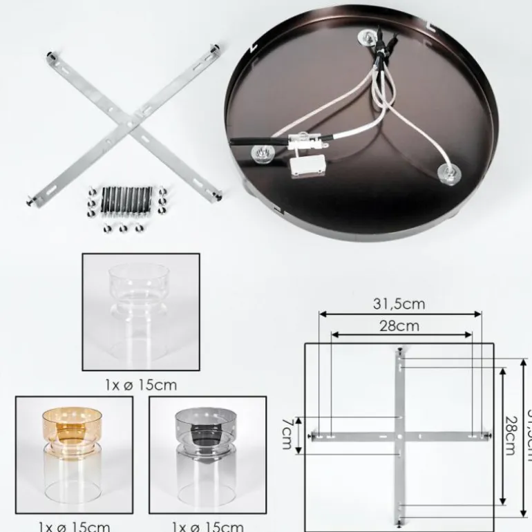 Hasvik Plafonnier, Spot de plafond Chrome, Noir, 3 lumières