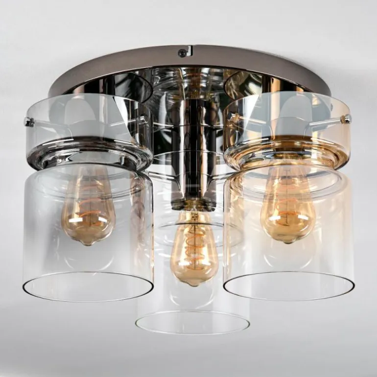Hasvik Plafonnier, Spot de plafond Chrome, Noir, 3 lumières