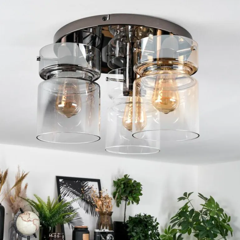 Hasvik Plafonnier, Spot de plafond Chrome, Noir, 3 lumières