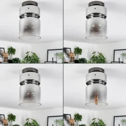 Hasvik Plafonnier, Spot de plafond Chrome, Fumée, 1 lumière